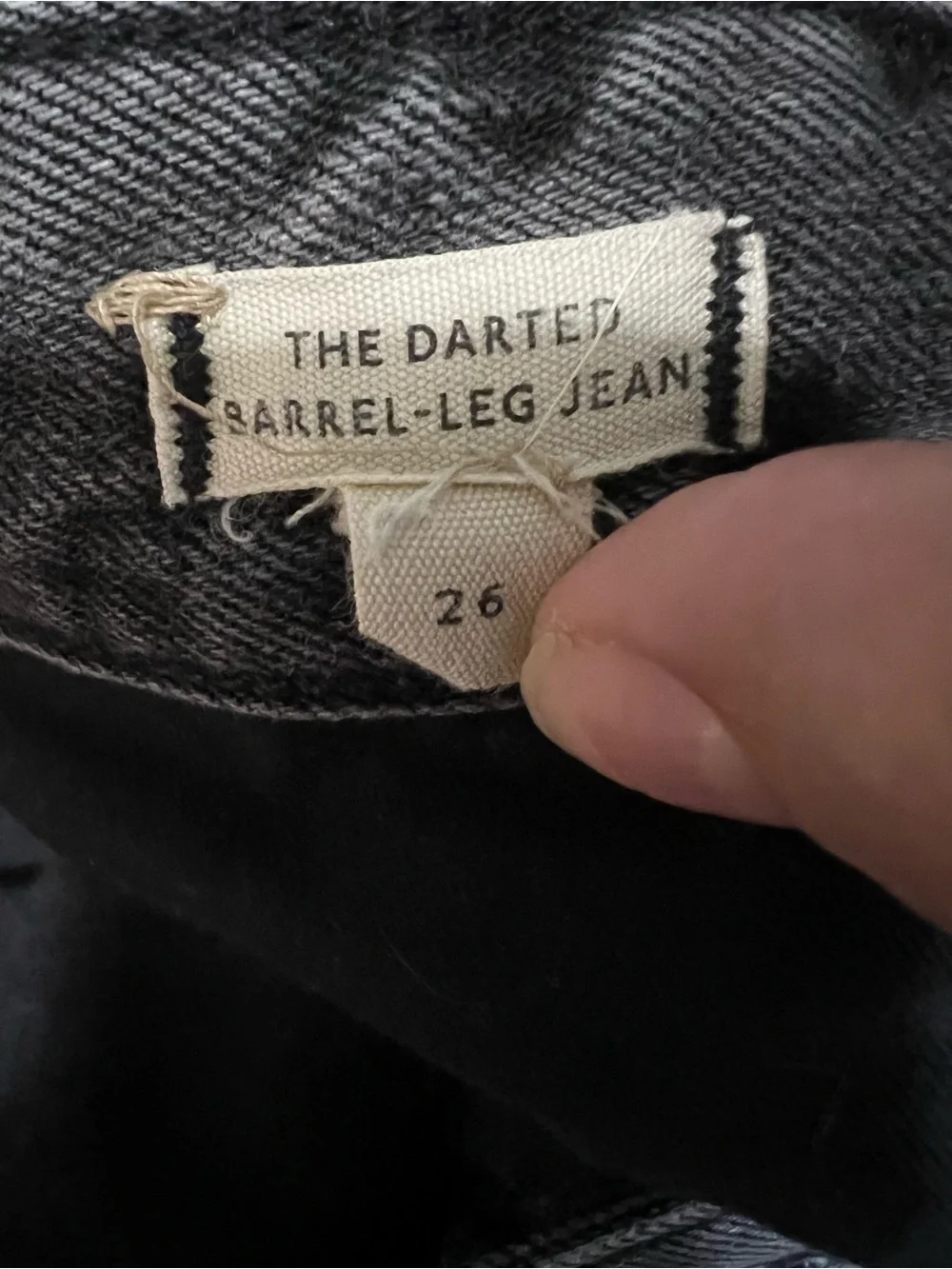Madewell The Darted Barrel Leg Olenda Washed Black Button Fly Denim Jeans - Picture 10 of 11